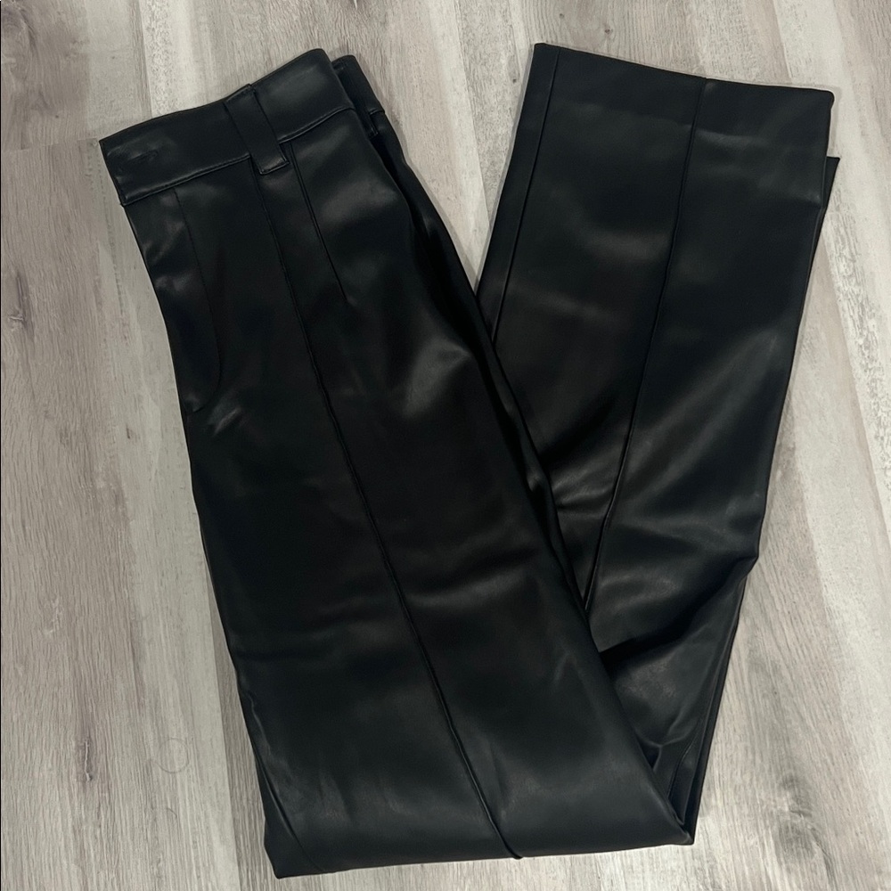 NWOT Zara Black Faux Leather Pants - XS